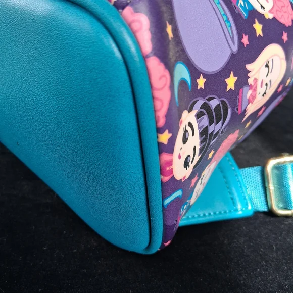 Loungefly Purple & Teal Character Print Backpack with Gold Hardware - Picture 6 of 7